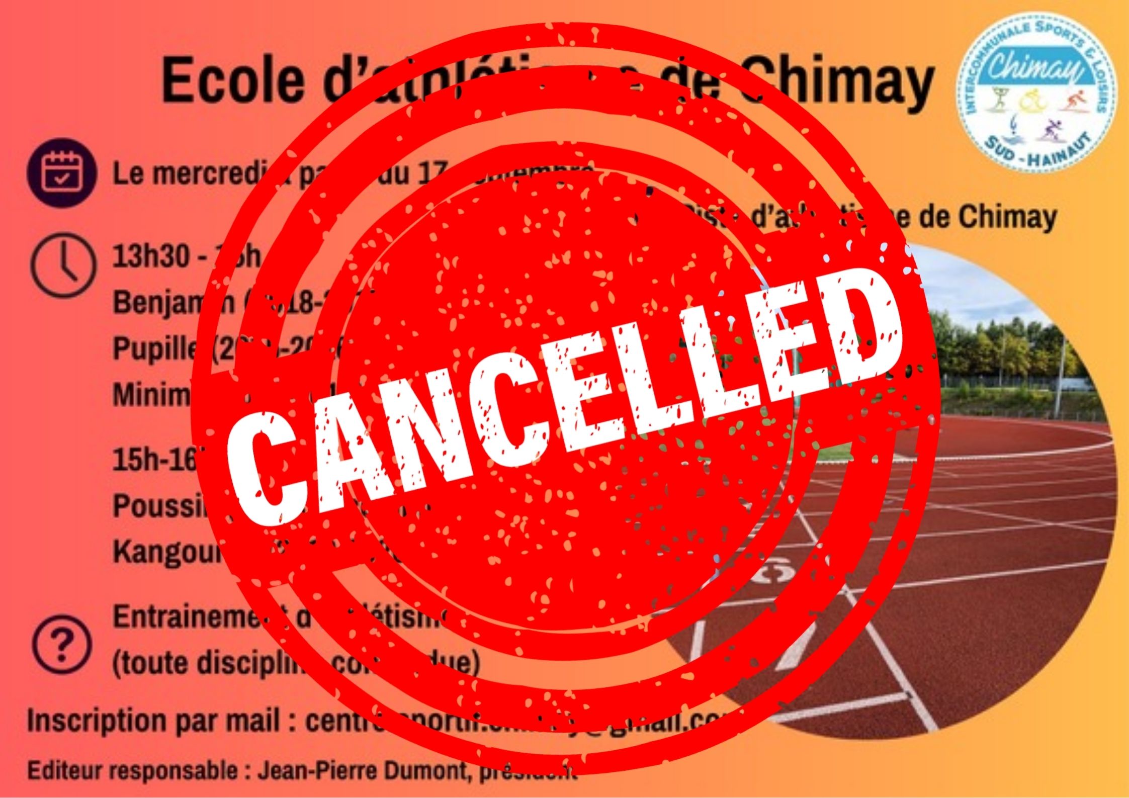 Annulation cours d'athlétisme